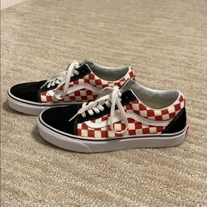 Checkered tie up vans